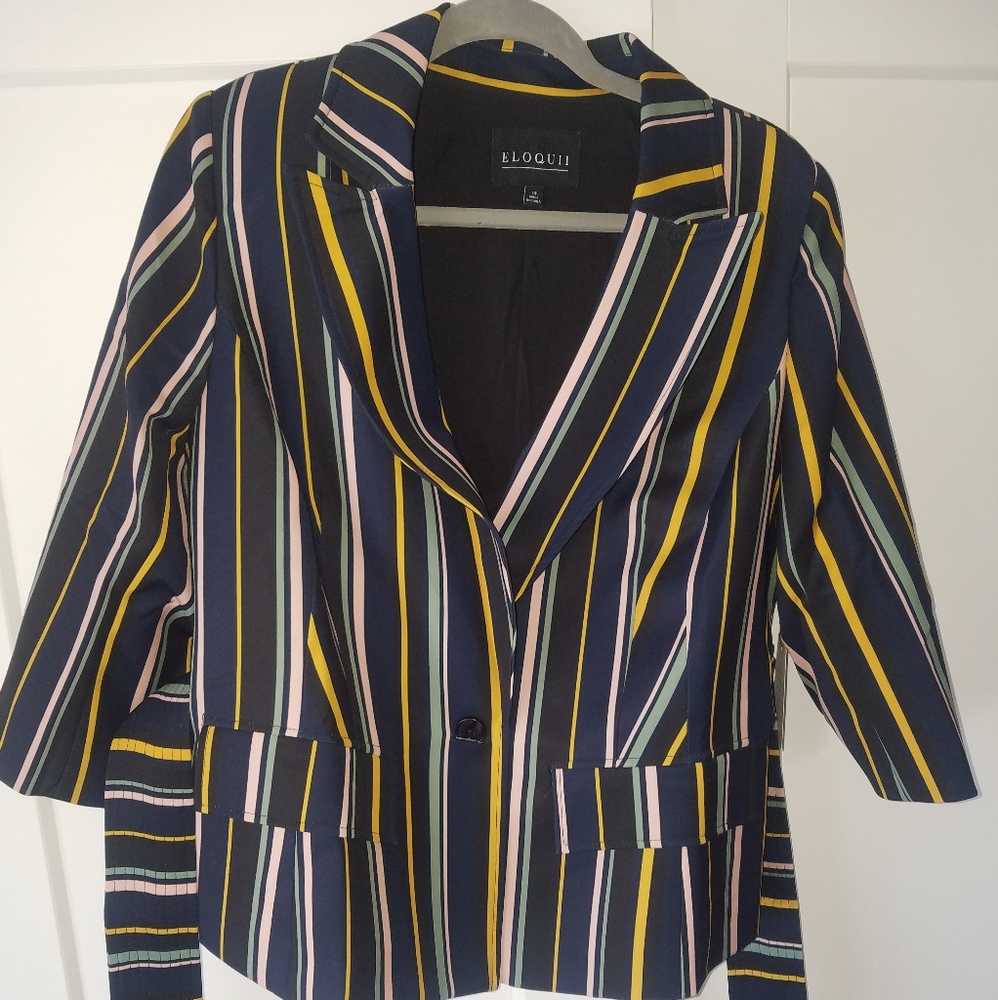 Eloquii Striped Blazer